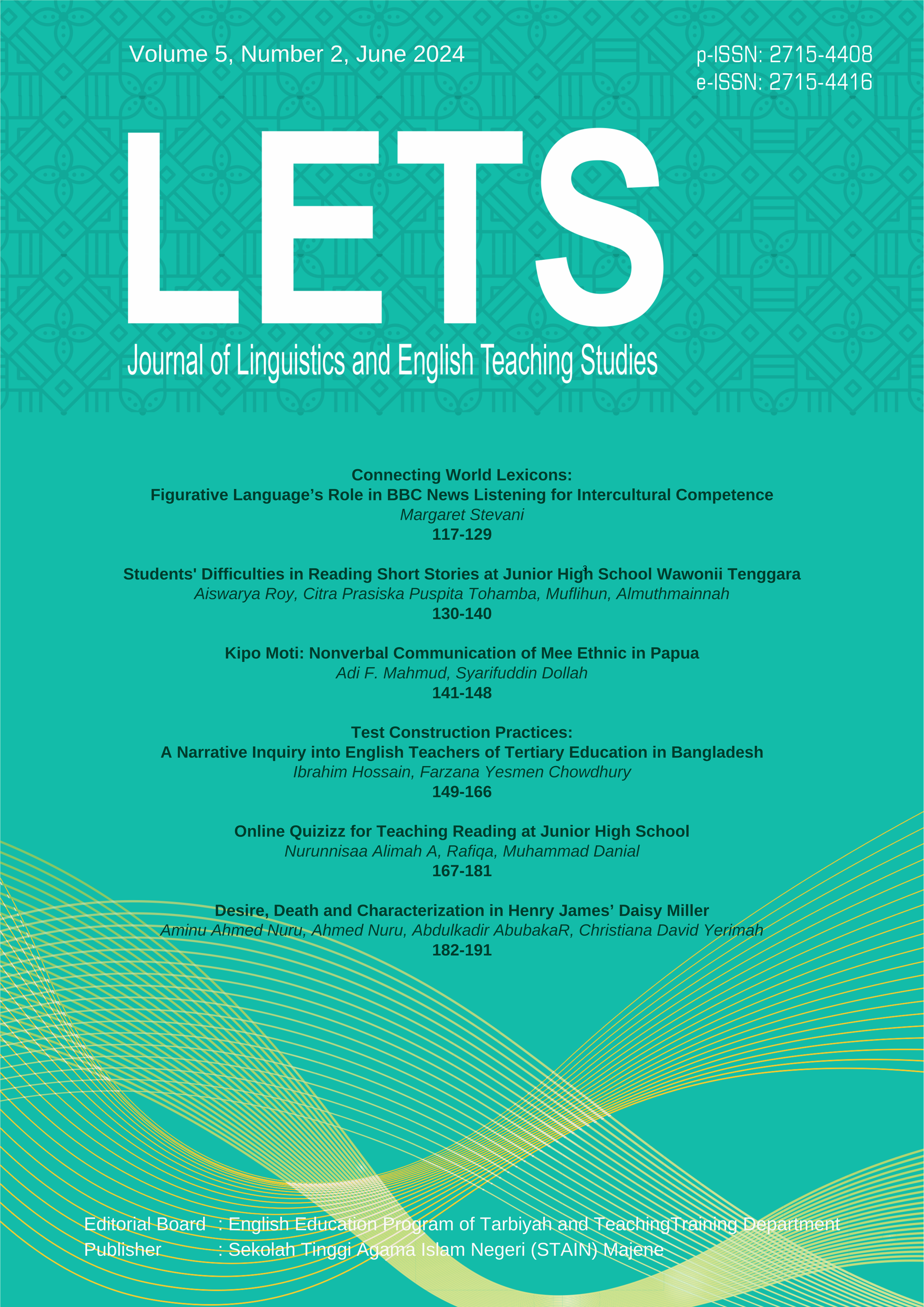 					View Vol. 5 No. 2 (2024): LETS: Journal of Linguistics and English Teaching Studies
				