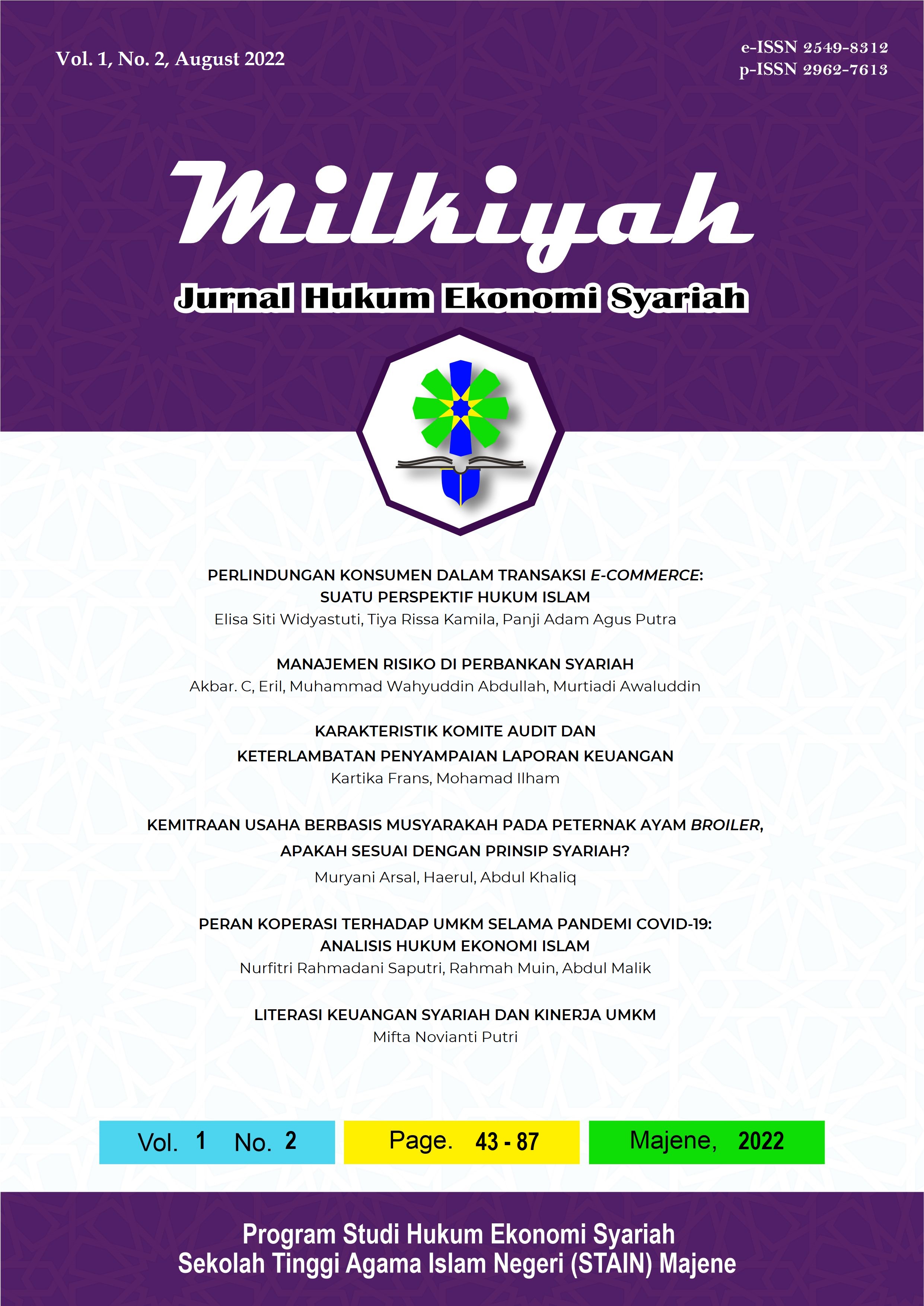 					View Vol. 1 No. 2 (2022): Milkiyah: Jurnal Hukum Ekonomi Syariah, August 2022
				